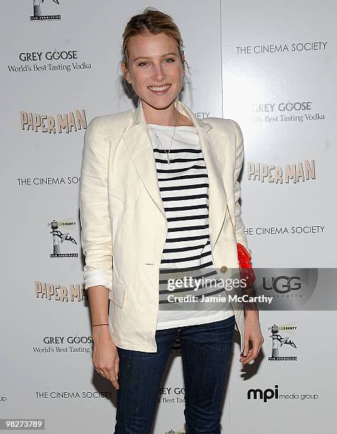 Dree Hemingway attends the Cinema Society with UGG & Suffolk County Film Commission's screening of "Paper Man" at the Crosby Street Hotel on April 5,...