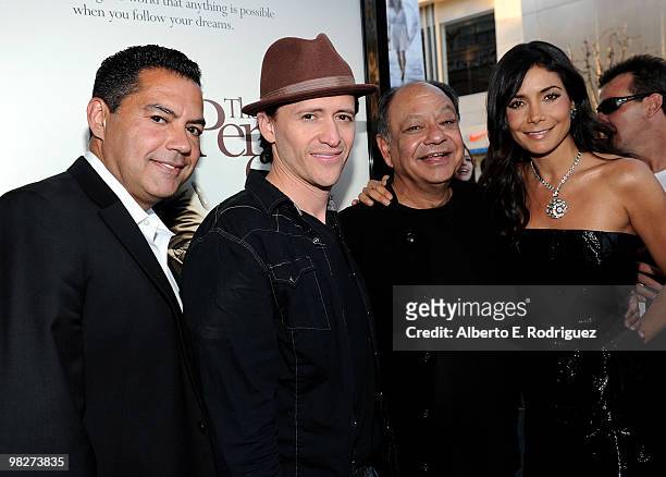 Actor Carlos Gomez, actor Clifton Collins Jr., actor Cheech Marin and actress Patricia Manterola at the premiere of IndustryWorks' "The Perfect Game"...