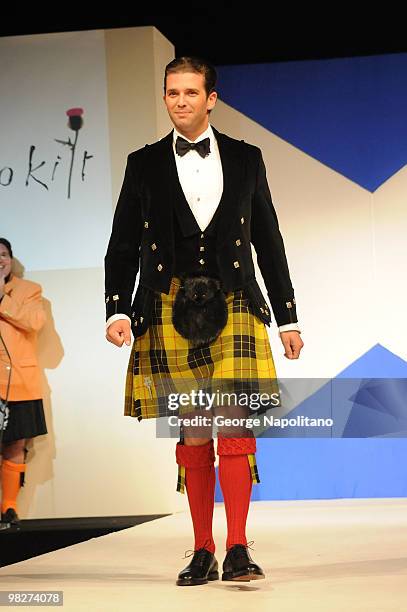 Donald Trump Jr. Attends the 8th annual "Dressed To Kilt" Charity Fashion Show at M2 Ultra Lounge on April 5, 2010 in New York City.