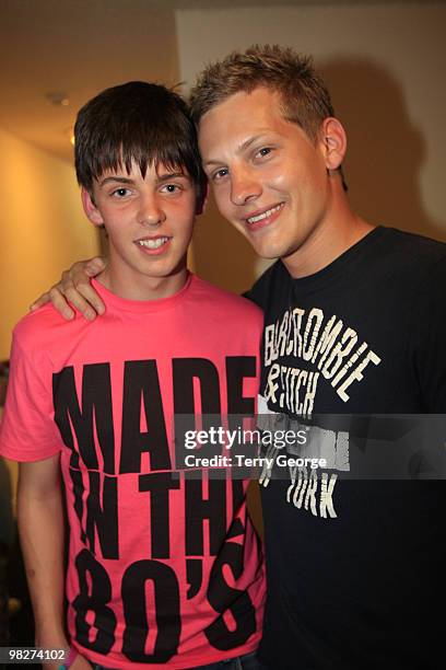 James Sutton with a fanat Mr Gay UK 2007 Grand Final at The Flamingo in Blackpool, England.