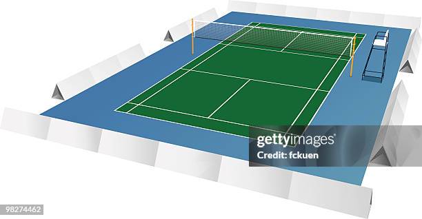 badminton-platz - badminton court stock-grafiken, -clipart, -cartoons und -symbole