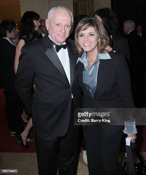 Actor/activist Ric O'Barry and television personality Jane Velez-Mitchell arrive at the 24th Genesis Awards held at The Beverly Hilton Hotel on March...