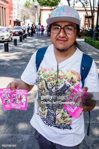 Mexico City, Jardin Centenario, street promotion.