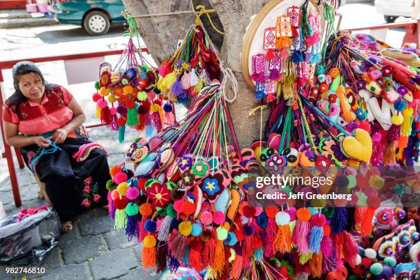 Mexico City, National Museum of Popular Culture, street vendor selling handicrafts.