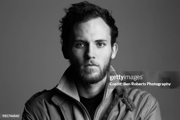 portrait of a serious young man - black and white photo stock pictures, royalty-free photos & images