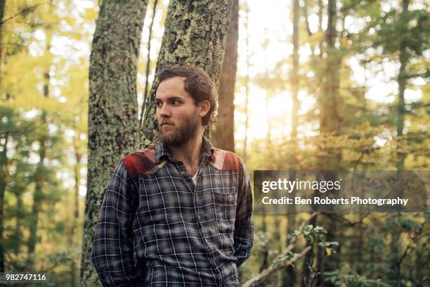 young man experiencing nature - boone north carolina stock pictures, royalty-free photos & images