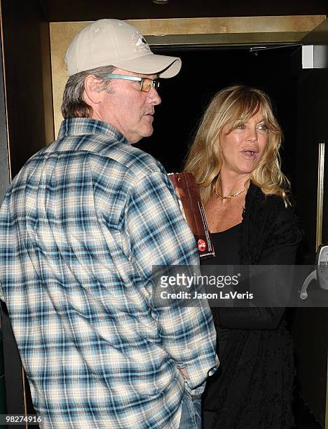 Actor Kurt Russell and actress Goldie Hawn attend the premiere of "The Square" at the Landmark Theater on April 5, 2010 in Los Angeles, California.