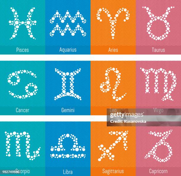 zodiac icons - gemini cancer stock illustrations