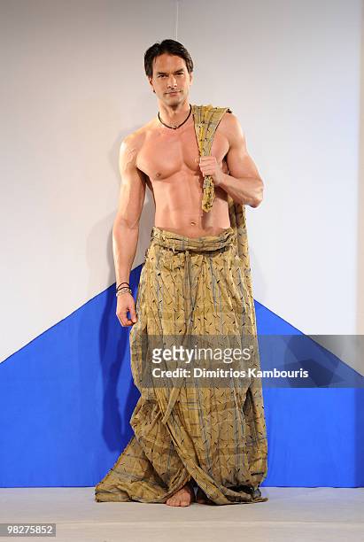 Model Marcus Schenkenberg attends the 8th annual "Dressed To Kilt" Charity Fashion Show at M2 Ultra Lounge on April 5, 2010 in New York City.
