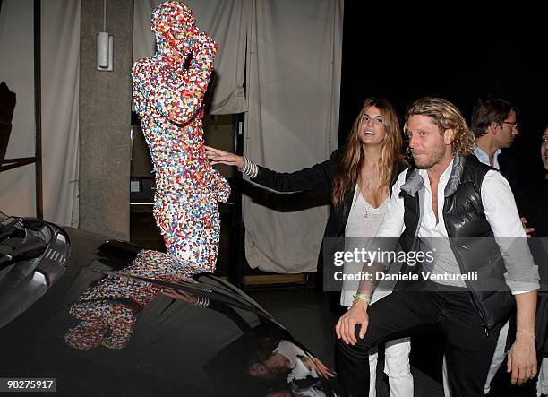 Lapo Elkann and Bianca Brandolini d'Adda attend the Diesel Fiat 500 launch party at the Science Museum during Milan Fashion Week Spring/Summer 2009...