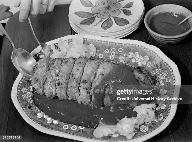 Baked Bean Loaf, a Nourishing and Healthy Meat Substitute, Ann Rosener for Office of War Information, October 1942.