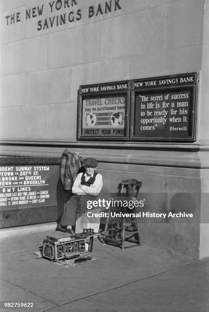 Bootblack, Eighth Avenue and Fourteenth Street, New York City, New York, USA, Arthur Rothstein for U.S. Resettlement Administration, December 1937.