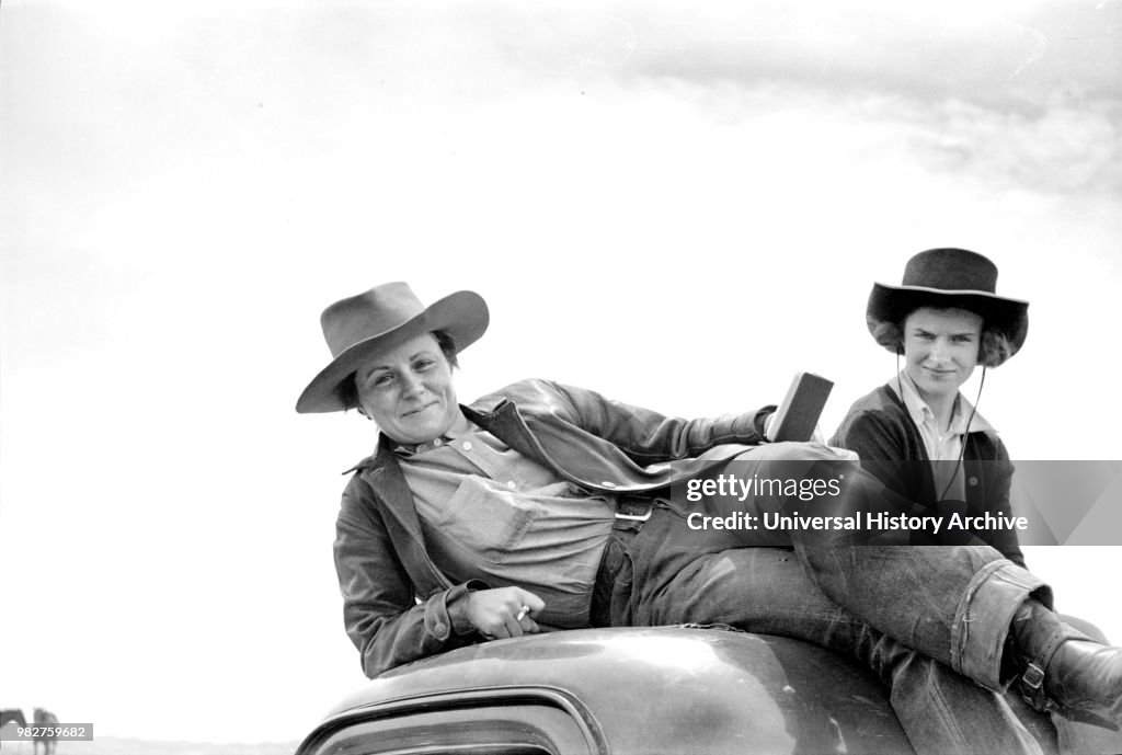 Two Cowgirls, Quarter Circle U Ranch, Montana, June 1939