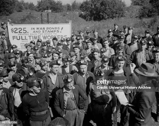 Anthracite Mine Workers at War Bond Rally, Pennsylvania, USA, William Perlitch for Office of War Information, October 1942.