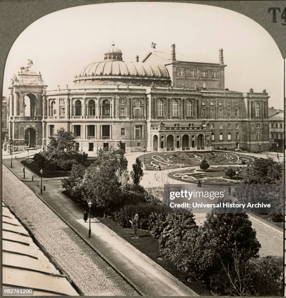 The Handsome Opera House of Odessa, the Ukraine, Single Image of Stereo Card, Keystone View Company.