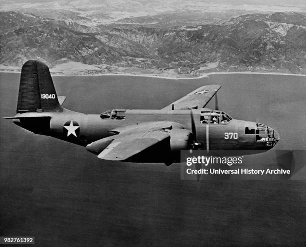 Army Douglas A-20 Light Dive Bomber, In-Flight, Office of War Information, 1942.