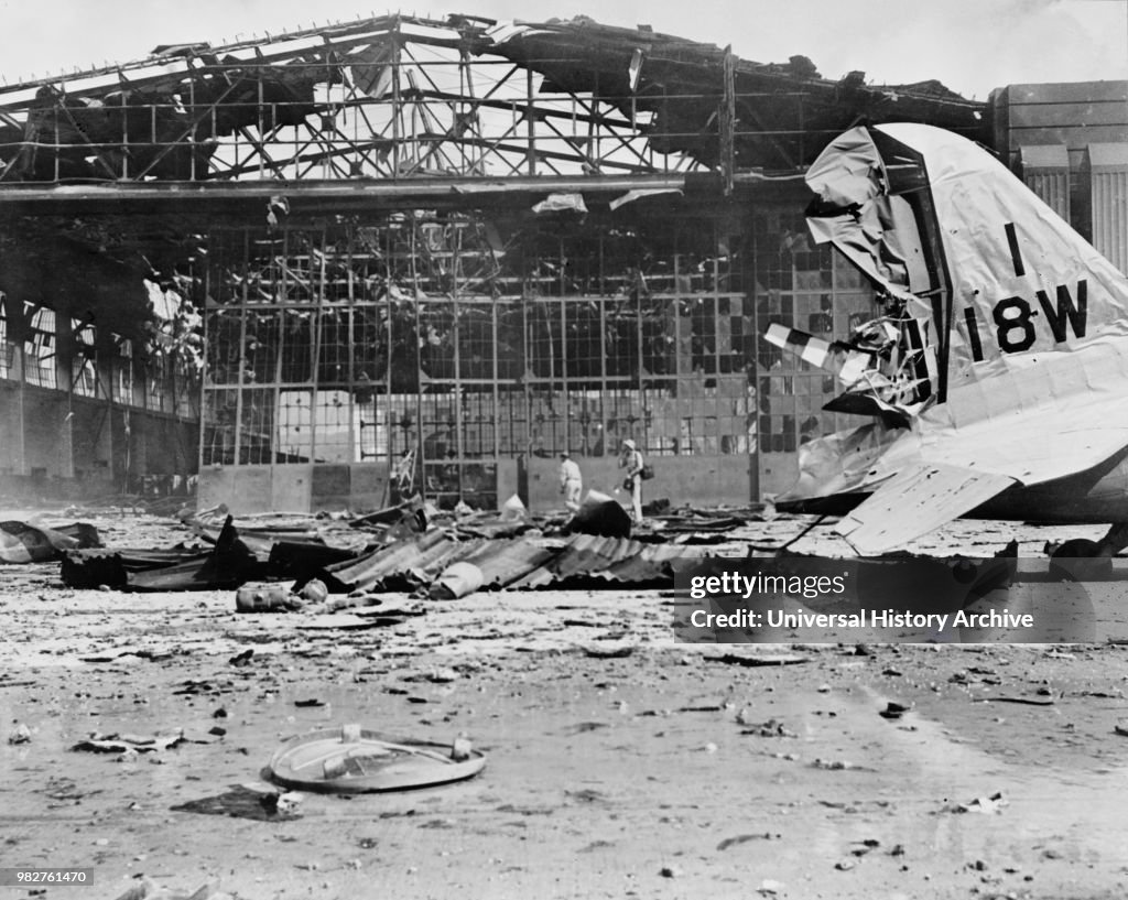 Damage At Hickam Field, Pearl Harbor