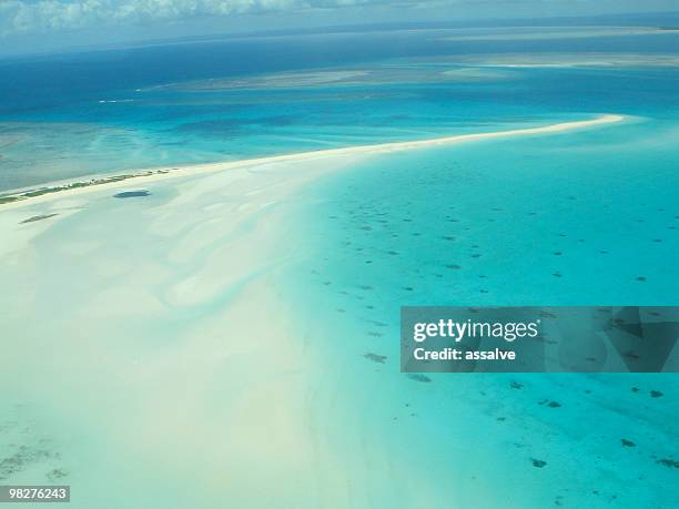 flight over medjumbe island resort - mozambique stockfoto's en -beelden