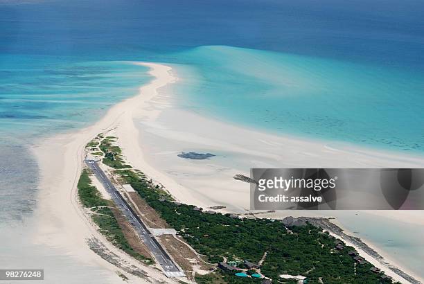 mejumbe island resort, - airport runway from above stock pictures, royalty-free photos & images