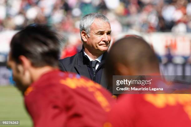 Claudio Ranieri coach of AS Roma before the Serie A match between AS Bari and AS Roma at Stadio San Nicola on April 3, 2010 in Bari, Italy.
