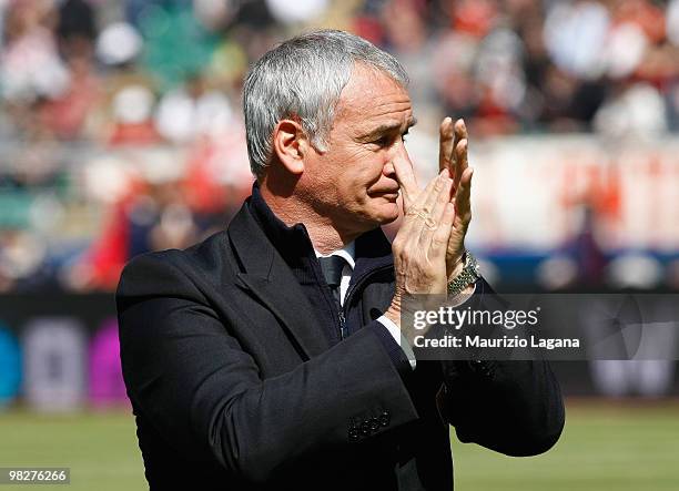 Claudio Ranieri coach AS Roma before the Serie A match between AS Bari and AS Roma at Stadio San Nicola on April 3, 2010 in Bari, Italy.