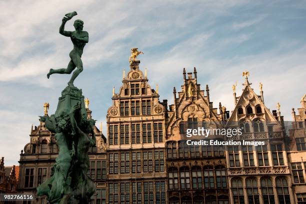 Brabo Fountain in the Grote Markt, Antwerp, Belgium.