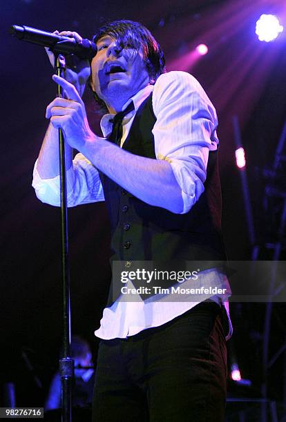 Adam Young of Owl City performs in support of the bands' Ocean Eyes release at The Fillmore on April 5, 2010 in San Francisco, California.