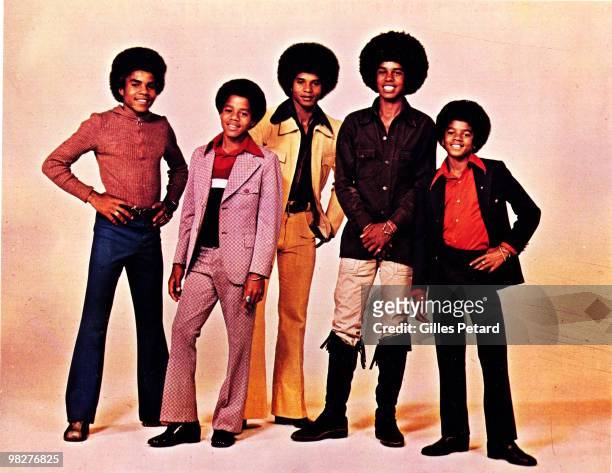 Tito, Marlon, Jackie, Jermaine and Michael Jackson of The Jackson Five pose for a studio group portrait in 1973 in the United States.