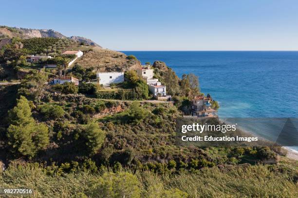 Near Nerja, Costa del Sol, Malaga Province, Andalusia, southern Spain. Property overlooking the Mediterranean within the protected area of...