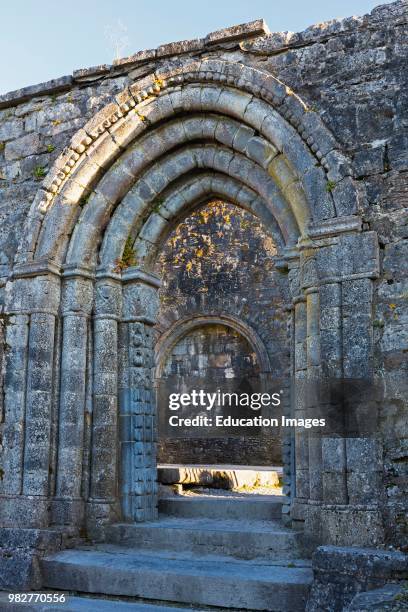 The North Doorway of Cong Abbey, Cong, County Mayo, Connemara, Republic of Ireland. Eire. The Abbey was founded in the 7th century.