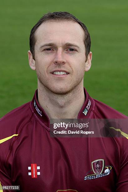 Lee Daggett of Northamptonshire poses for a portrait during the photocall held at the County Ground on April 6, 2010 in Northampton, England.