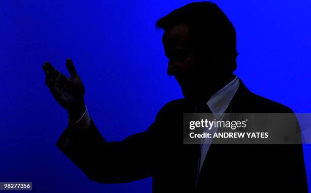 British Conservative party leader David Cameron speaks at the Royal College of Nurses conference in Harrogate, Yorkshire, England, on May 11, 2009....