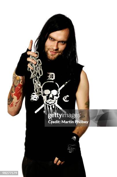 Bert McCracken of The Used poses for a studio portrait on 23rd October 2005 in Adelaide, Australia.