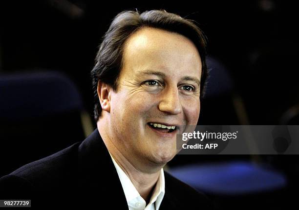 Leader of the British Conservative Party, David Cameron attends a meeting at Eastside Young Leaders Academy, in east London, 07 December 2005, where...