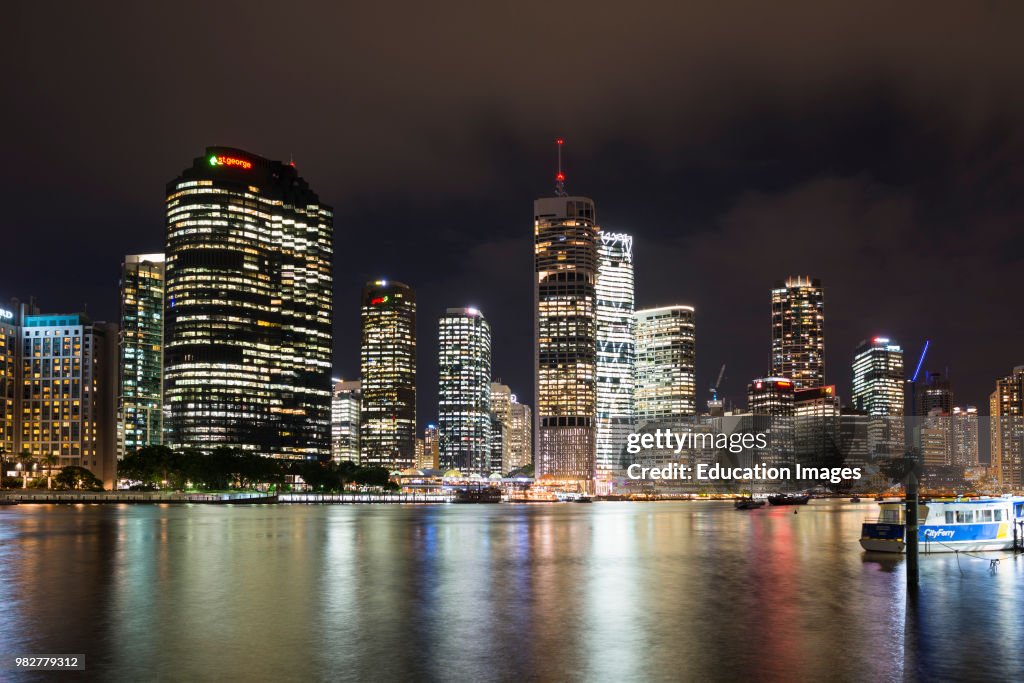Brisbane city skyline after dark. Queensland. Australia.