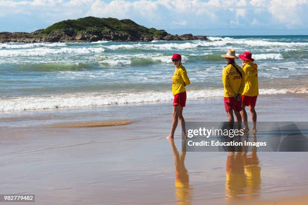 Lifeguards on Park beach, Coffs Harbour, NSW, Australia.