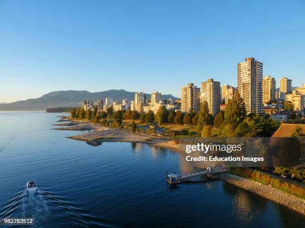 View of English Bay shoreline. Vancouver. British Columbia. Canada.