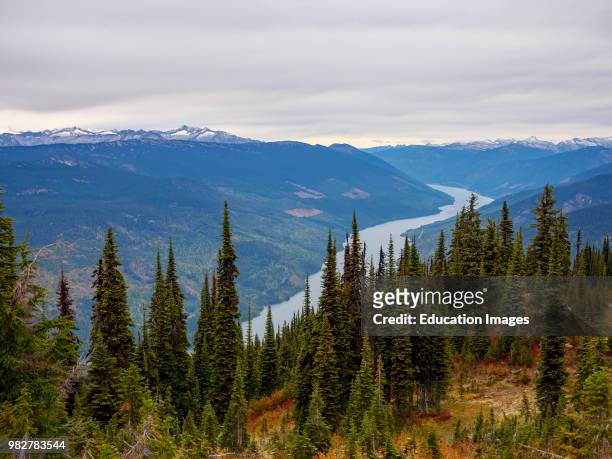 View of the Columbia River from Mount Revelstoke. British Columbia. Canada.