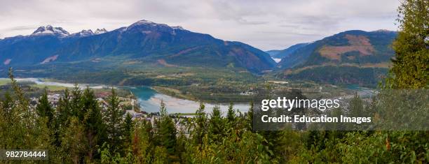 View of Revelstoke and the Columbia River. British Columbia. Canada.