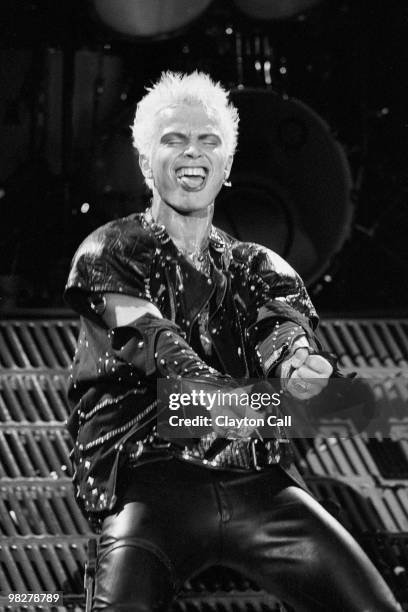 Billy Idol performing at the Oakland Coliseum Arena on March 23 1984