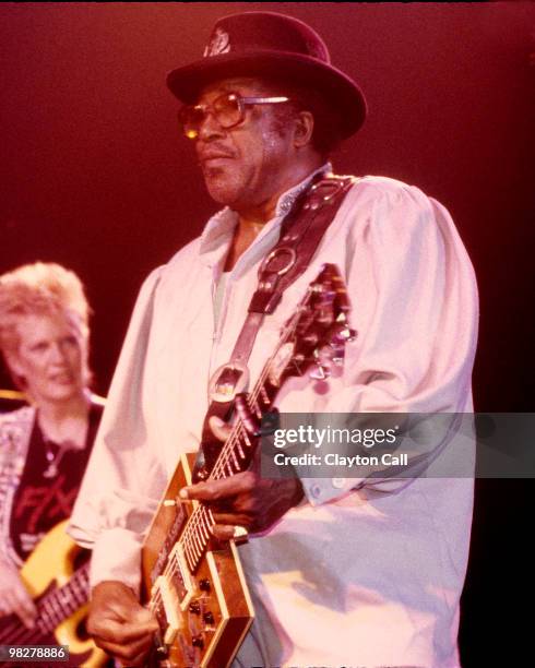 San Francisco, UNITED STATES Bo Diddley performing live on the Gunslinger Tour at the Fillmore Auditorium in San Francisco on March 25 1988