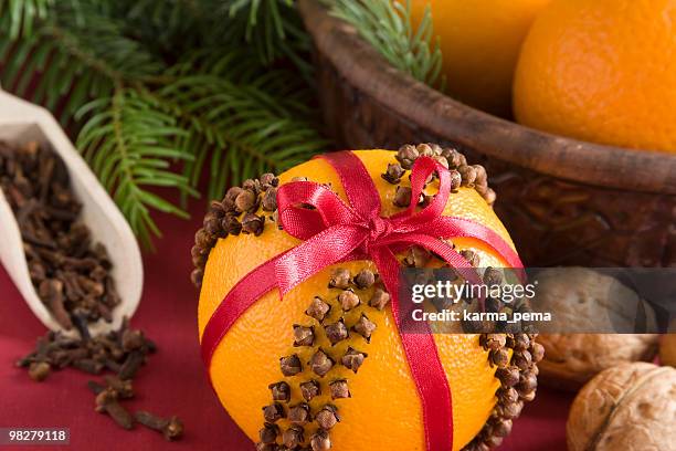 aromatic pomander - clove stock pictures, royalty-free photos & images