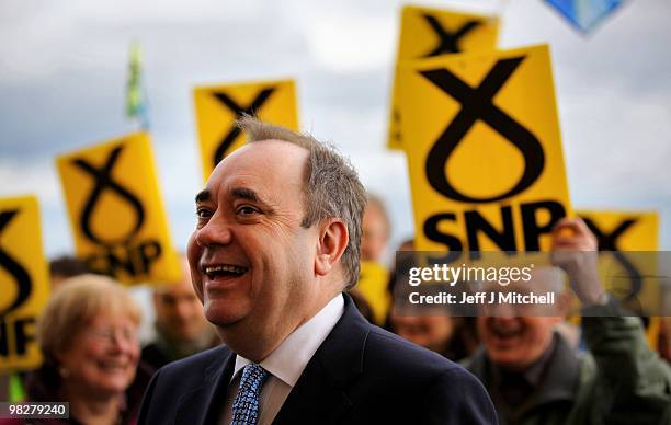 First Minister Alex Salmond joined the election campaign with local candidate George Kerevan April 6, 2010 in Edinburgh, Scotland. Prime Minister...