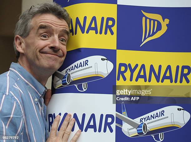Ryanair CEO Michael O'Leary poses for photographers prior to the start of a press conference in a Paris hotel on March 30, 2010. A week ago, Ryanair...