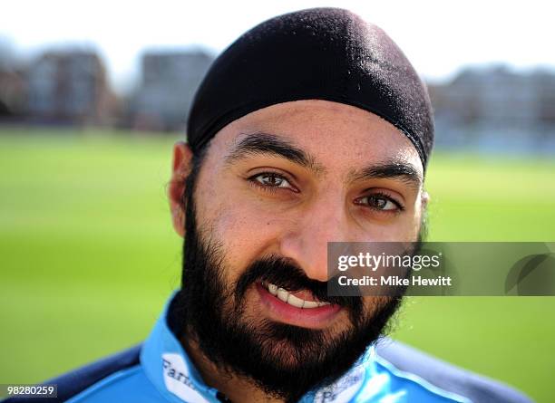 Monty Panesar of Sussex poses for a portrait during the Sussex CCC photocall at the County Ground on April 6, 2010 in Hove, England.