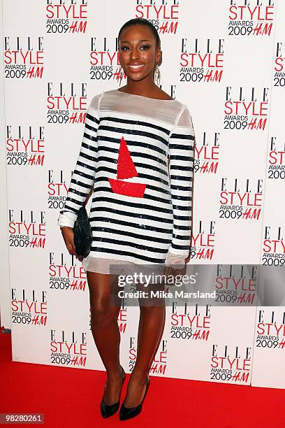 Alexandra Burke arrives at the Elle Style Awards 2009 at Big Sky Studios on February 9, 2009 in London, England.