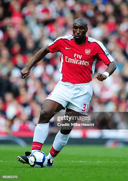 Sol Campbell of Arsenal during the Barclays Premier League match between Arsenal and Wolverhampton Wanderers at the Emirates Stadium on April 3, 2010...