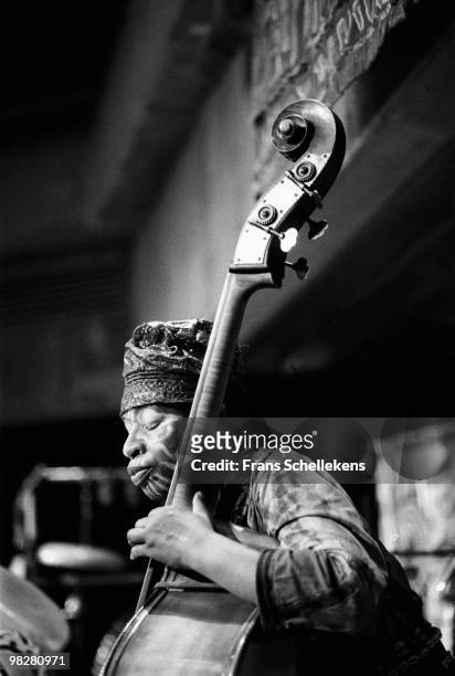Bass player Malachi Favors performs live on stage with The Art Ensemble Of Chicago at Vredenburg in Utrecht, Netherlands on May 01 1984