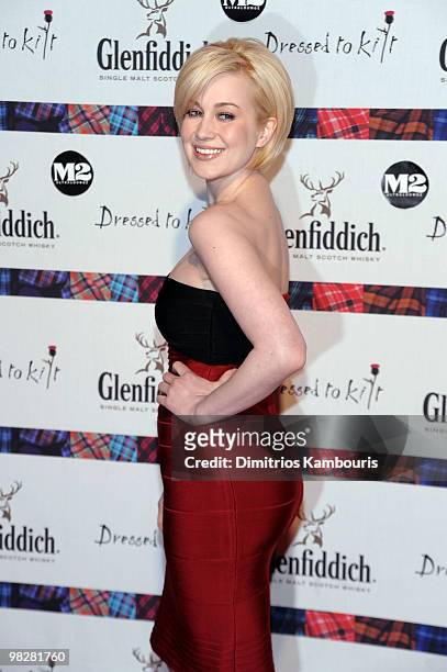 Singer Kellie Pickler attends the 8th annual "Dressed To Kilt" Charity Fashion Show at M2 Ultra Lounge on April 5, 2010 in New York City.