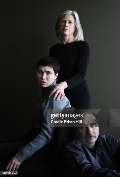 David Axelrod, senior advisor to President Barack Obama, with wife Susan Axelrod and daughter Lauren Axelrod at a portrait session for Newsweek...